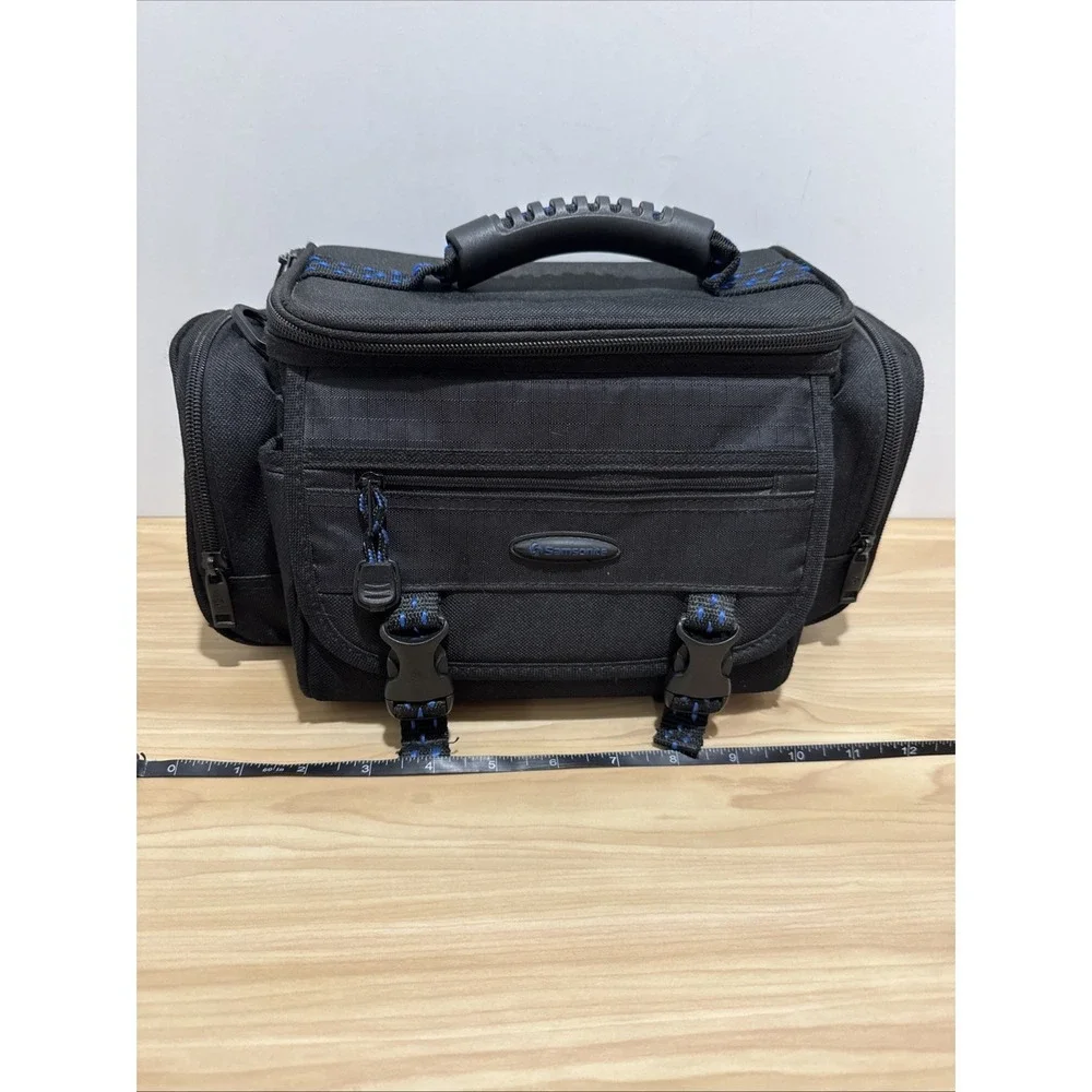 Samsonite Camera Camcorder Bag With Shoulder Strap Model 809BK Blue Accents Pkts